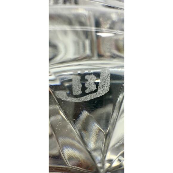 Bohemia Crystal 24% Lead Hand Cut Glass Basket Czech Republic Signed Pristine - Picture 10 of 10